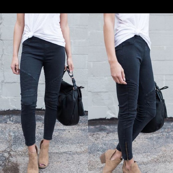BEST SELLER ***black moto jeggings - Picture 2 of 3